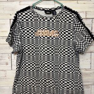 Harley Davidson Checkered T-Shirt (some discoloration) 16W XL